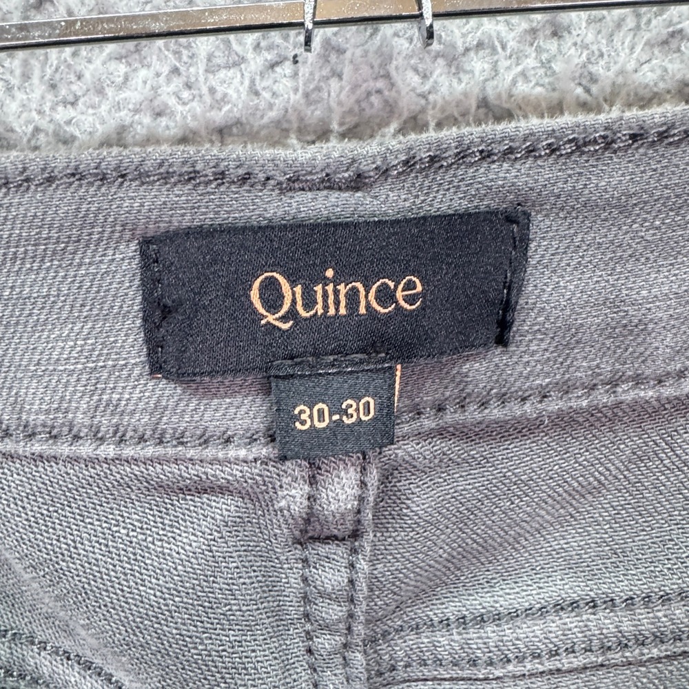 Quince Pants Mens 30x30 Dark Coal Gray French Terry 5-Pocket Preppy Everyday - Picture 3 of 11